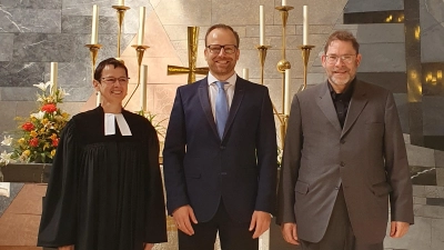 Christian Hammerschmidt - Kirchenmusikdirektor Gerd Hennecke - Dekanin Ulrike Dittmar. (Bild: Gerd Hennecke)