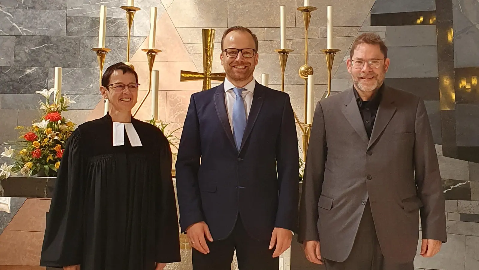 Christian Hammerschmidt - Kirchenmusikdirektor Gerd Hennecke - Dekanin Ulrike Dittmar. (Bild: Gerd Hennecke)