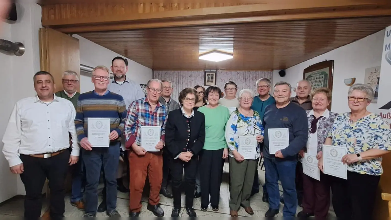 Die geehrten Mitglieder. (Bild: Petra Franke )
