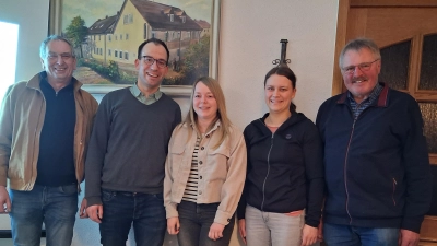 Referentin Lisa Scheck (Mitte), Stadträtin Franziska Braun (4. von links), Peter Kick (stellv. Vorsitzender, ganz links), Florian Meißner (Vorsitzender, 2. von links), Hans Bayerl (stellv. Vorsitzender, ganz rechts). (Bild: Florian Meißner)