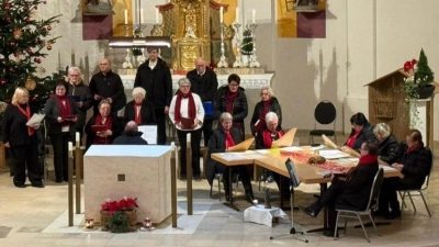 Veeh-Harfen Gruppe Waidhaus zusammen mit dem Gemeinschaftschor Vohenstrauß-Waidhaus. (Bild: Carola Ringholz)