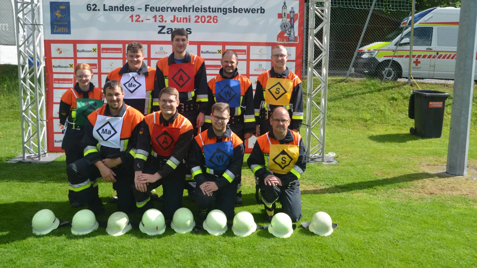 Die Bewerbsgruppe der Feuerwehr Wolfring vor dem Start. (Bild: Miriam Piehler)