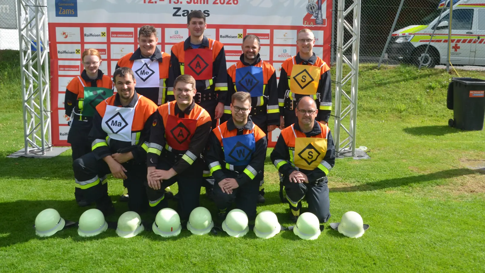Die Bewerbsgruppe der FF Wolfring vor dem Start (Bild: Miriam Piehler)