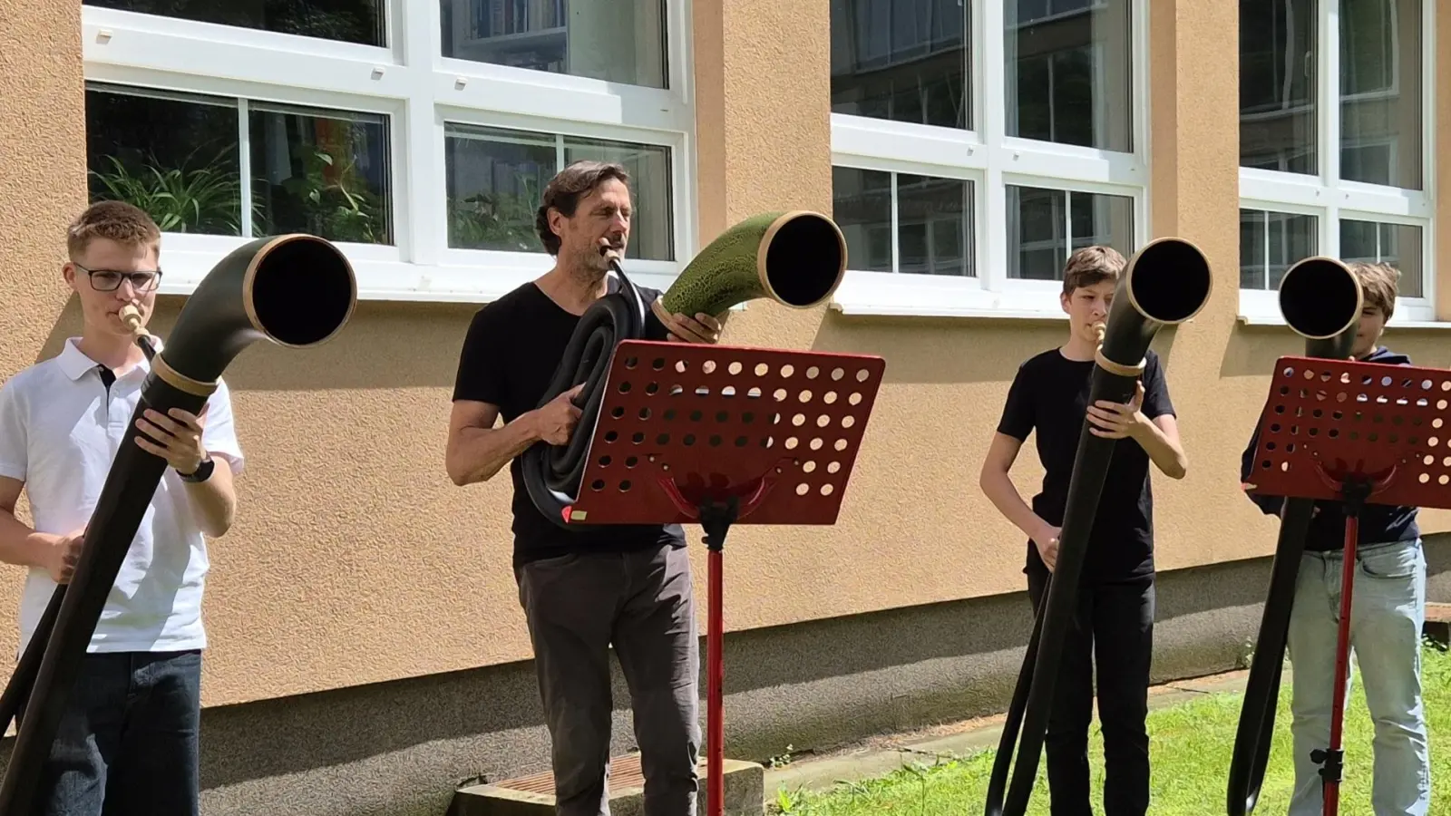 Vogelhorn-Ensemble des Max-Reger-Gymnasiums (Bild: Bianca Rauchenberger)