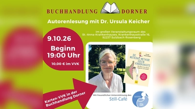 Plakat zur Autorenlesung mit Frau Dr. Ursula Keicher. (Bild: exb)