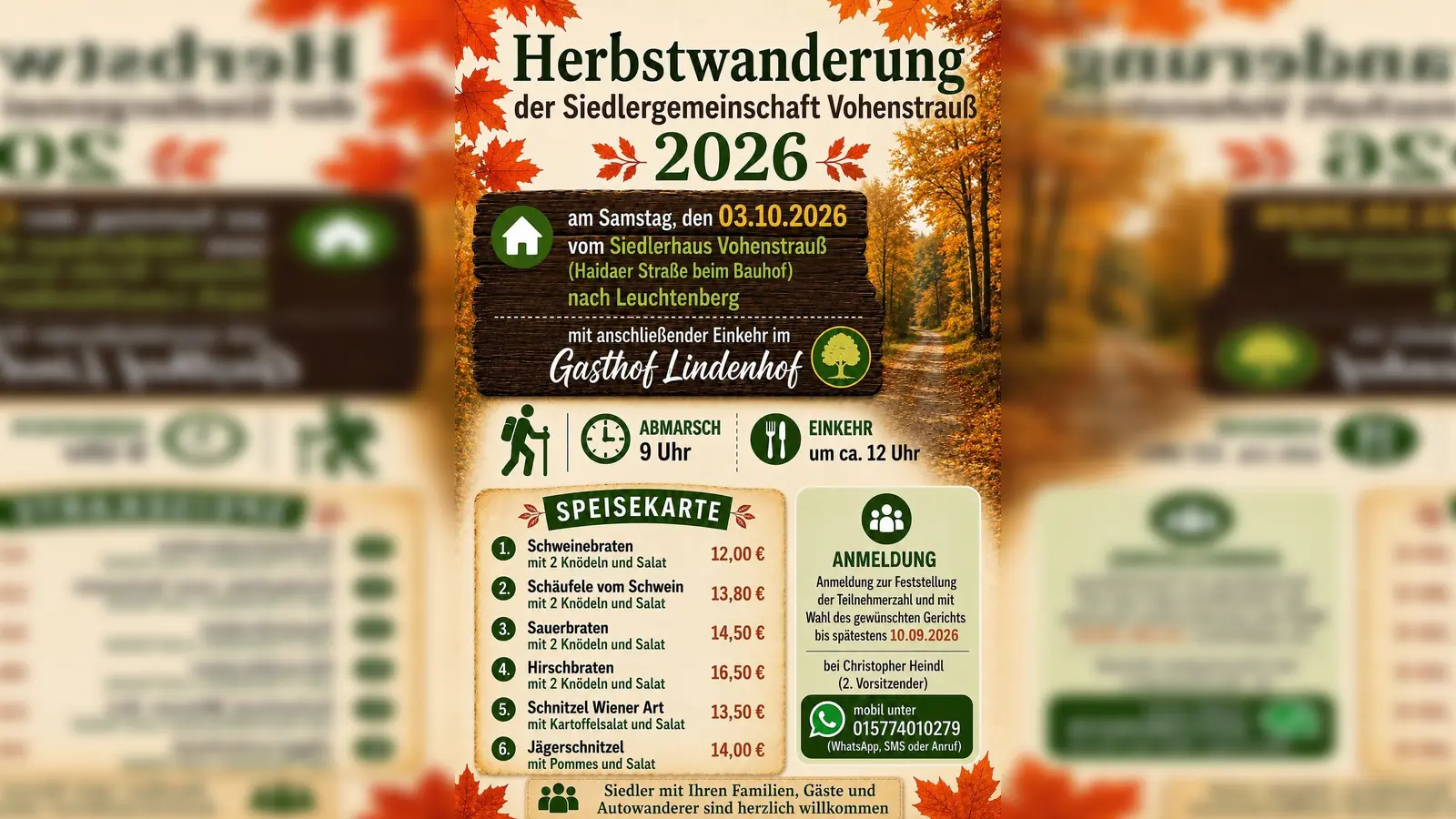 Herbstwanderung der Siedlergemeinschaft Vohenstrauß 2026. (Bild: Christopher Heindl)