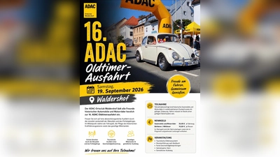 Das Bild zeigt den Flyer zur 16. ADAC-Oldtimerausfahrt des Automobilclub Waldershof e.V. (Bild: Hubert Ernstberger)