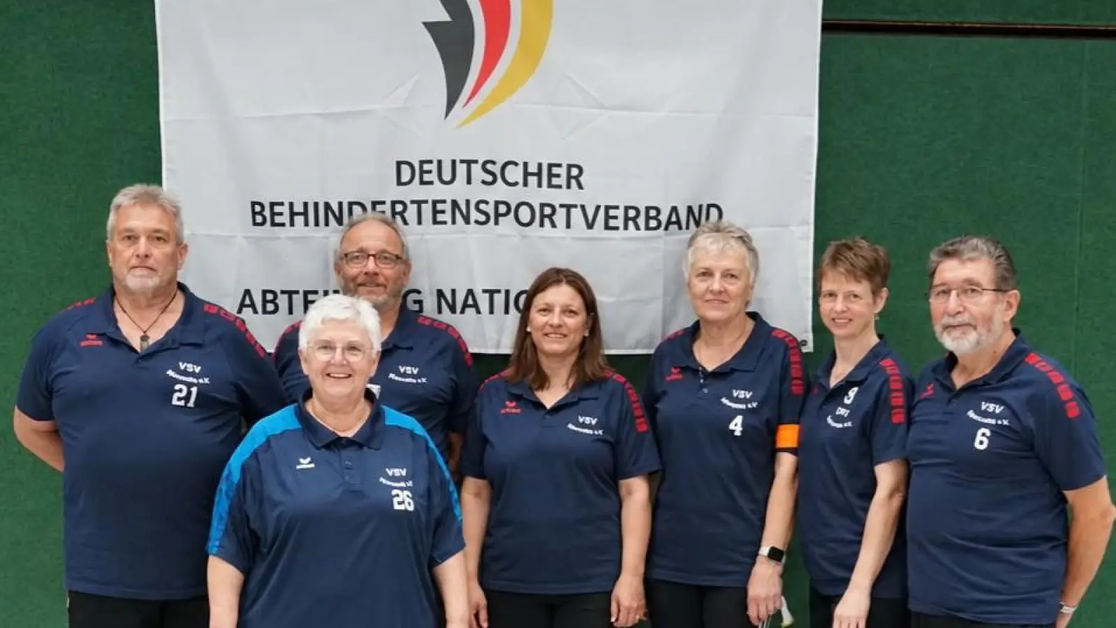 V.l. Dietmar Banasch, Regina Sommerer, Reinhard Heier, Steffi Bioly, Gisela Kindler, Andrea Böll, Otto Ackermann. (Bild: Helmut Böll)