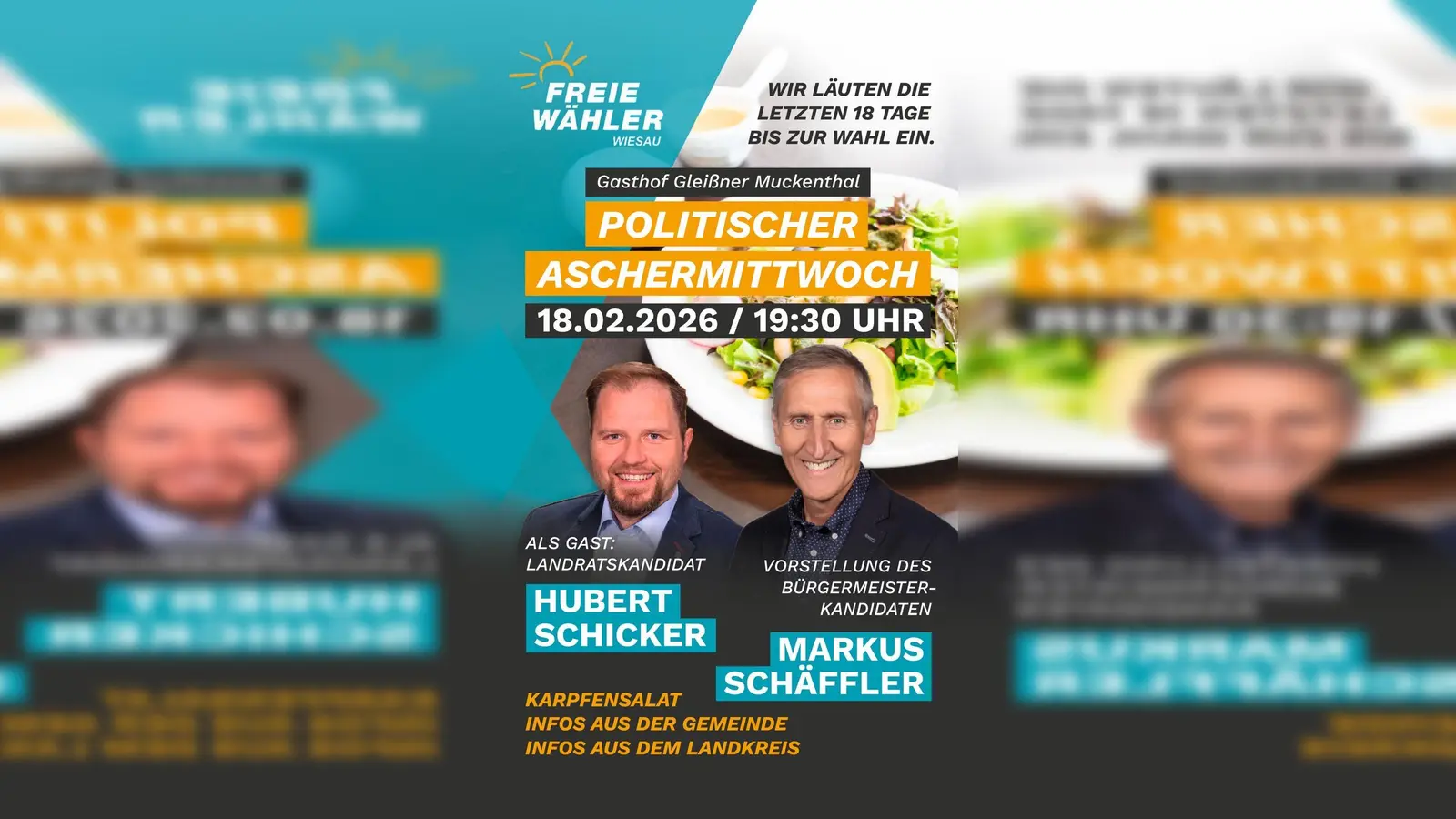 Freie Wähler Wiesau: Bürgermeisterkandidat Markus Schäffler und Landratskandidat Hubert Schicker kommentieren zu den letzten 18 Tagen bis zur Wahl. (Bild: Markus Schäffler)