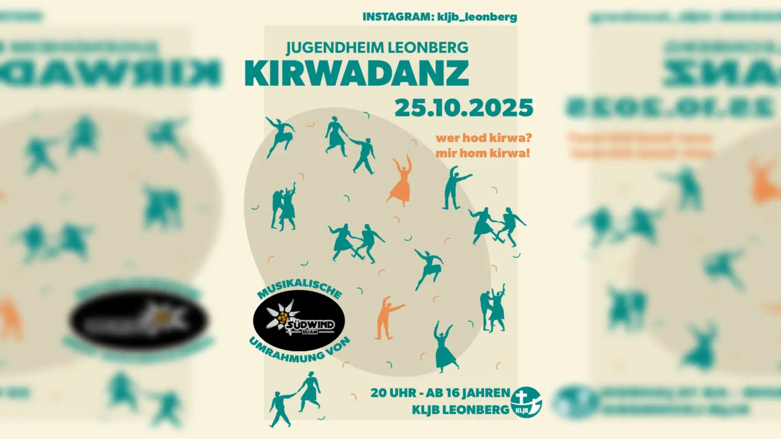 Plakat: Kirwadanz im Jugendheim Leonberg am 25.10.2025 (Bild: Theresia Dill)