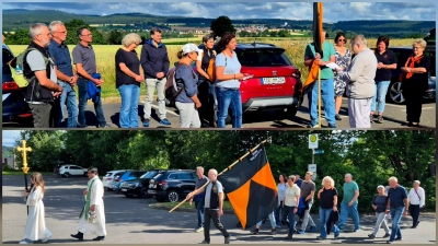 Die Teilnehmer der Wallfahrt des Kolping-Bezirksverbandes Tirschenreuth setzten ein sichtbares Zeichen für Glauben, Gemeinschaft und Zusammenhalt. (Bild: Reiner Gärtner)