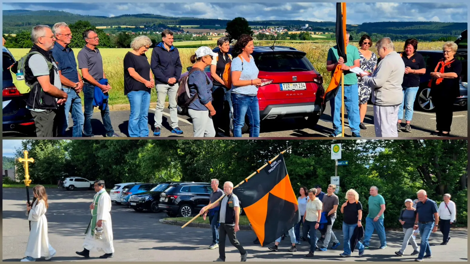 Die Teilnehmer der Wallfahrt des Kolping-Bezirksverbandes Tirschenreuth setzten ein sichtbares Zeichen für Glauben, Gemeinschaft und Zusammenhalt. (Bild: Reiner Gärtner)