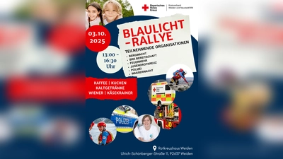 Auf geht´s zur Blaulicht-Rallye am BRK-Haus Weiden. (Bild: Eva-Maria Bühler)