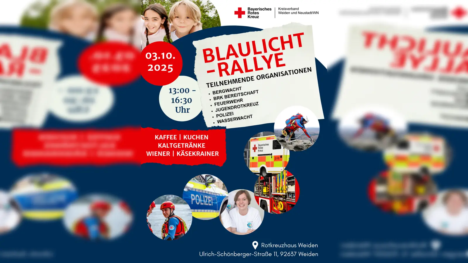 Auf geht´s zur Blaulicht-Rallye am BRK-Haus Weiden. (Bild: Eva-Maria Bühler)