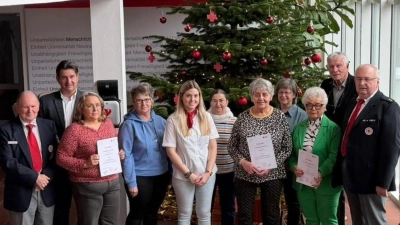 Die Kreis-Beauftragten Franz Rath (links) und Herbert Putzer (rechts) dankten den Gruppenleiterinnen und Gruppenleitern für ihr großartiges Engagement. (Bild: Markus Zimmermann )