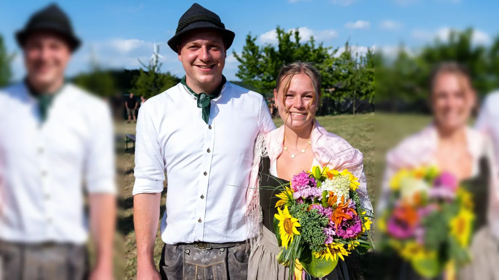 Das neue Oberkirwapaar der Betzenberger Kirwa: Maximilian Nitzbon aus Betzenberg und Luisa Donhauser aus Schwand. Nitzbon ist zweiter Vorstand der ELJ Betzenberg-Birgland und seit der Gründung im Jahr 2018 dabei, Donhauser gehört der Landjugend seit 2022 an. (Bild: Eva Kölbel)