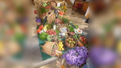 Erntedankaltar in Schwarzhofen.  (Bild: Adolf Mandl)