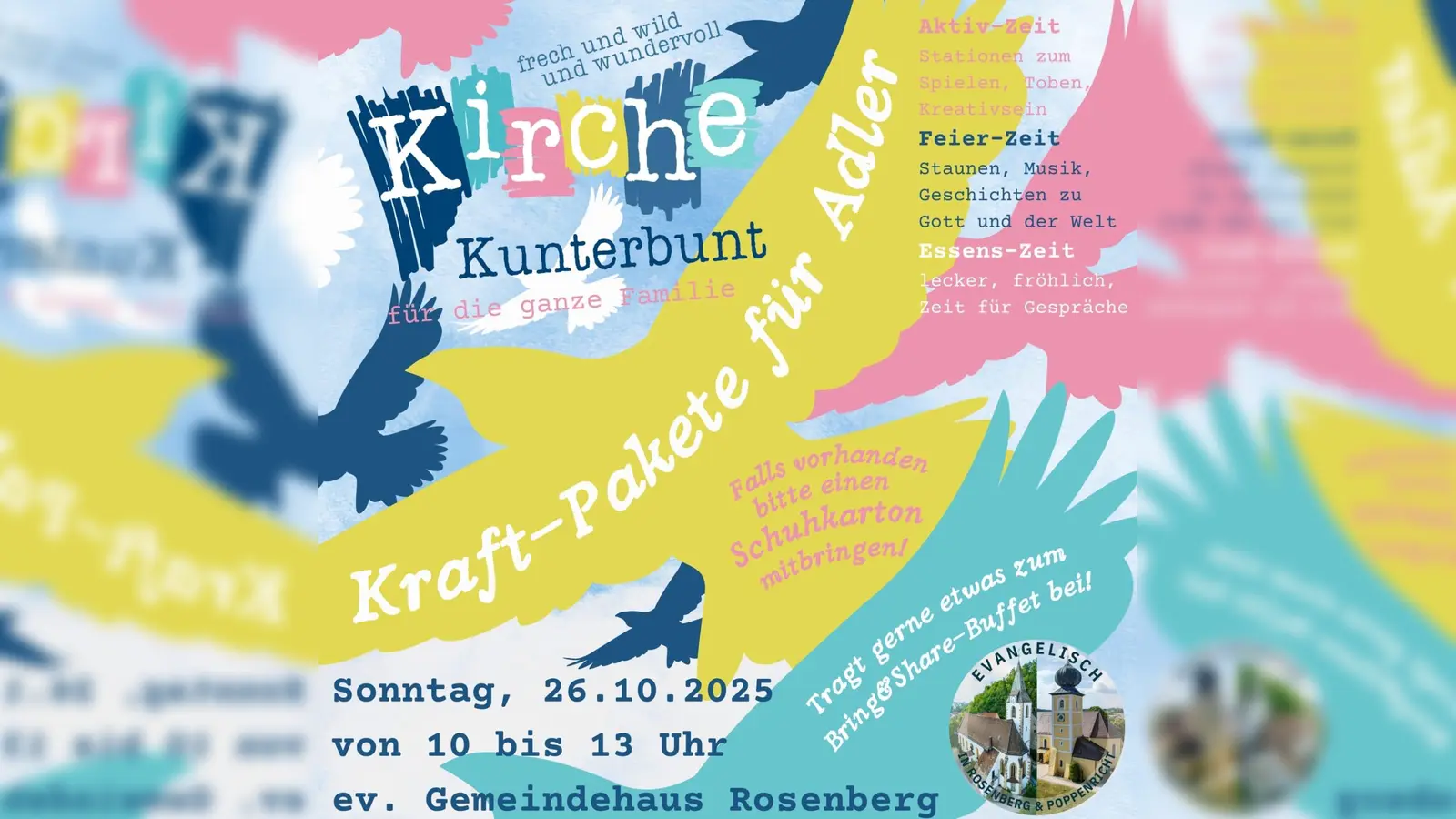 Einladungsflyer Kirche Kunterbunt 26.10. (Grafik: Daniel Götzfried)