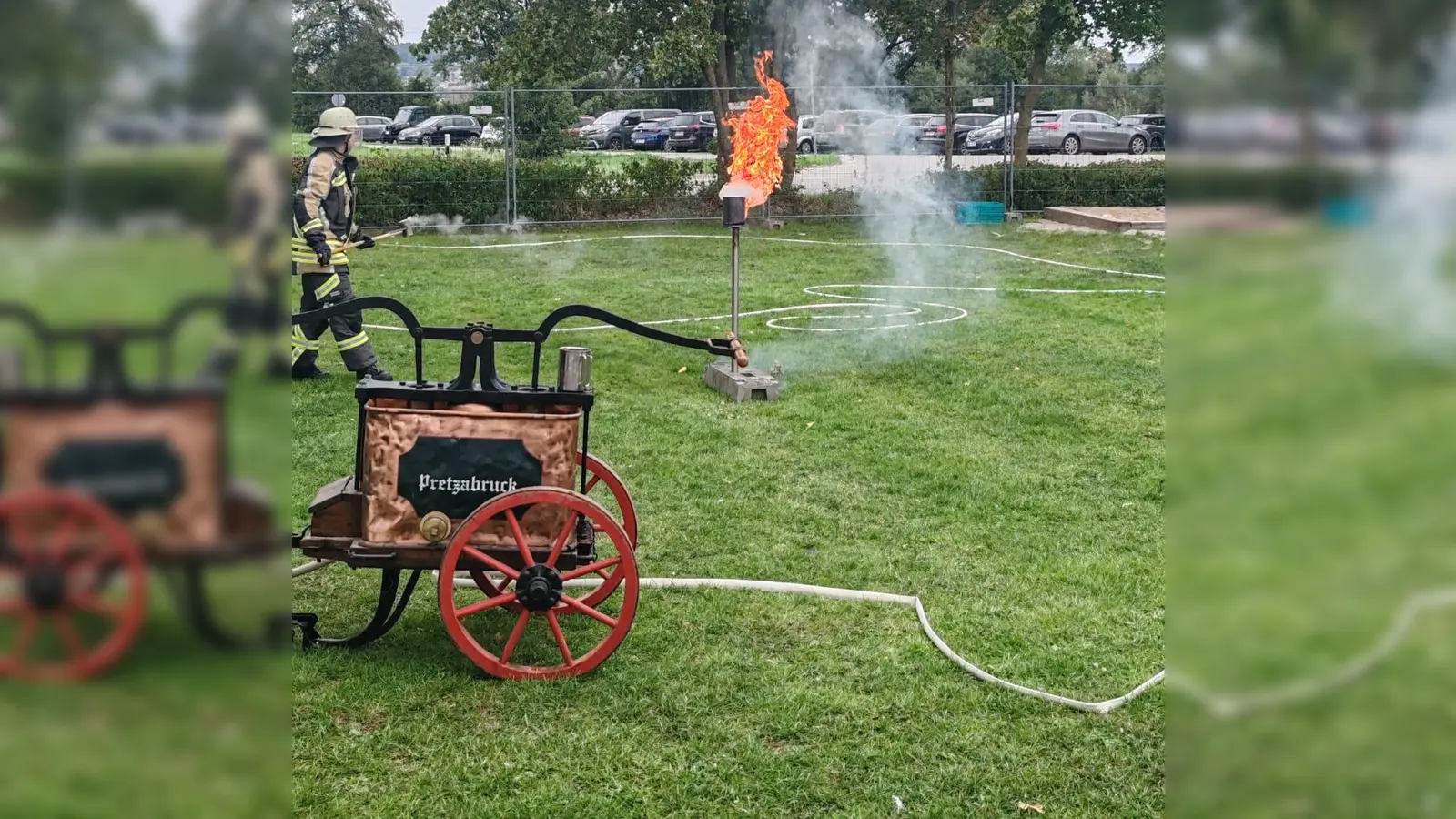 Simulierung Fettbrand (Bild: Julia Schießl)