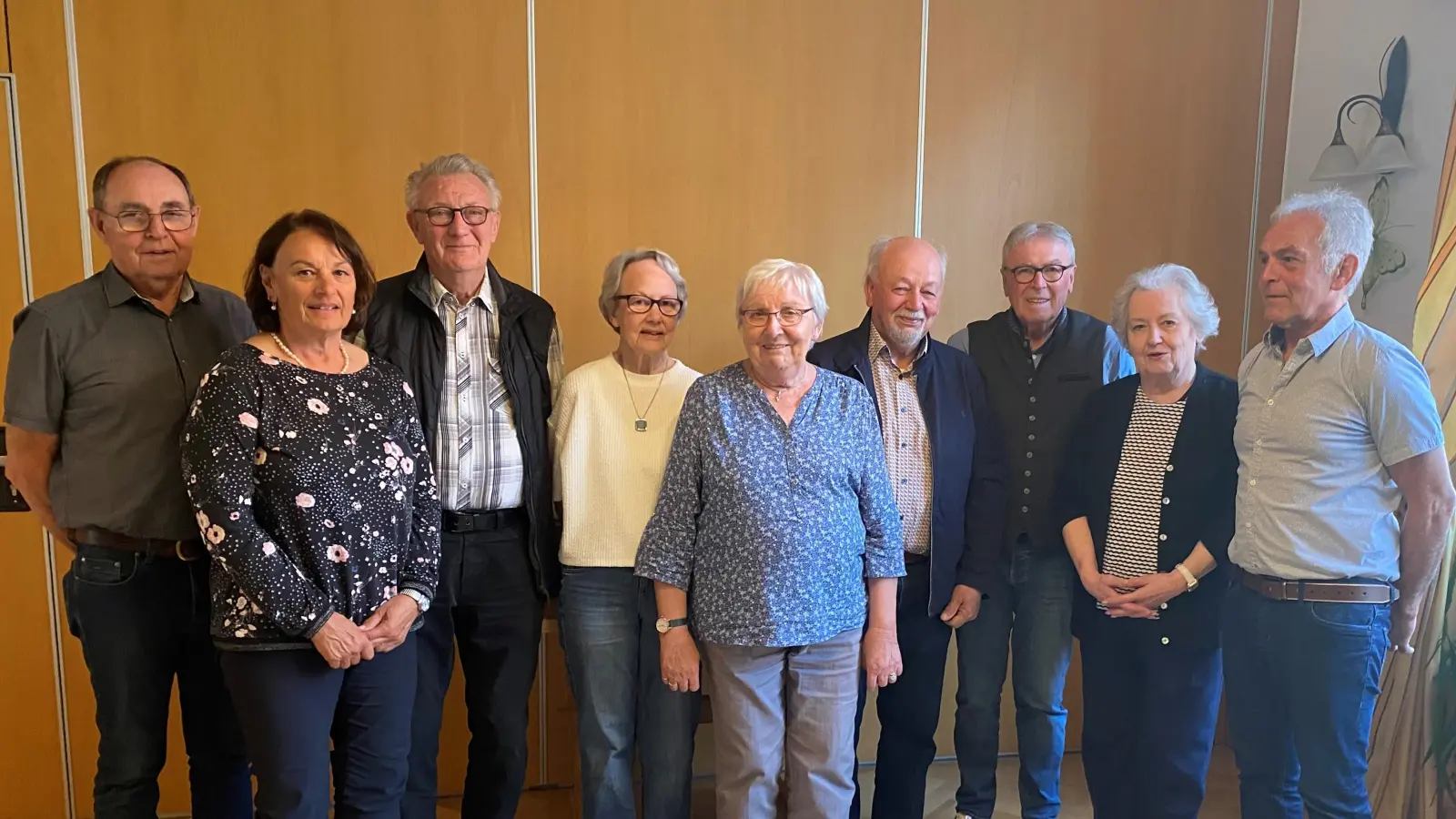 Herbert Andraschko, Irmgard Merkl, Ludwig Hüttner, Hannelore Zeitler, Maria Scherf, Hans Zeitler, Ernst Andraschko, Frau Kies-Baldasty, Peter Wismeth. (Bild: Siglinde Fuchs )