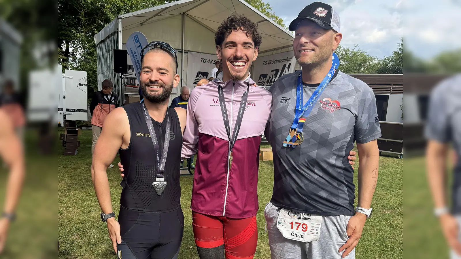 Paratriathlet Chris Kolbeck holte sich nach 2025 erneut den Deutschen Meistertitel auf der Sprintdistanz –( ganz rechts ) (Bild: Franz Pretzl)