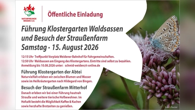 Einladung zum Besuch des Kräutergartens in Waldsassen und der Straußenfarm. (Bild: Sebastian Flaschel)