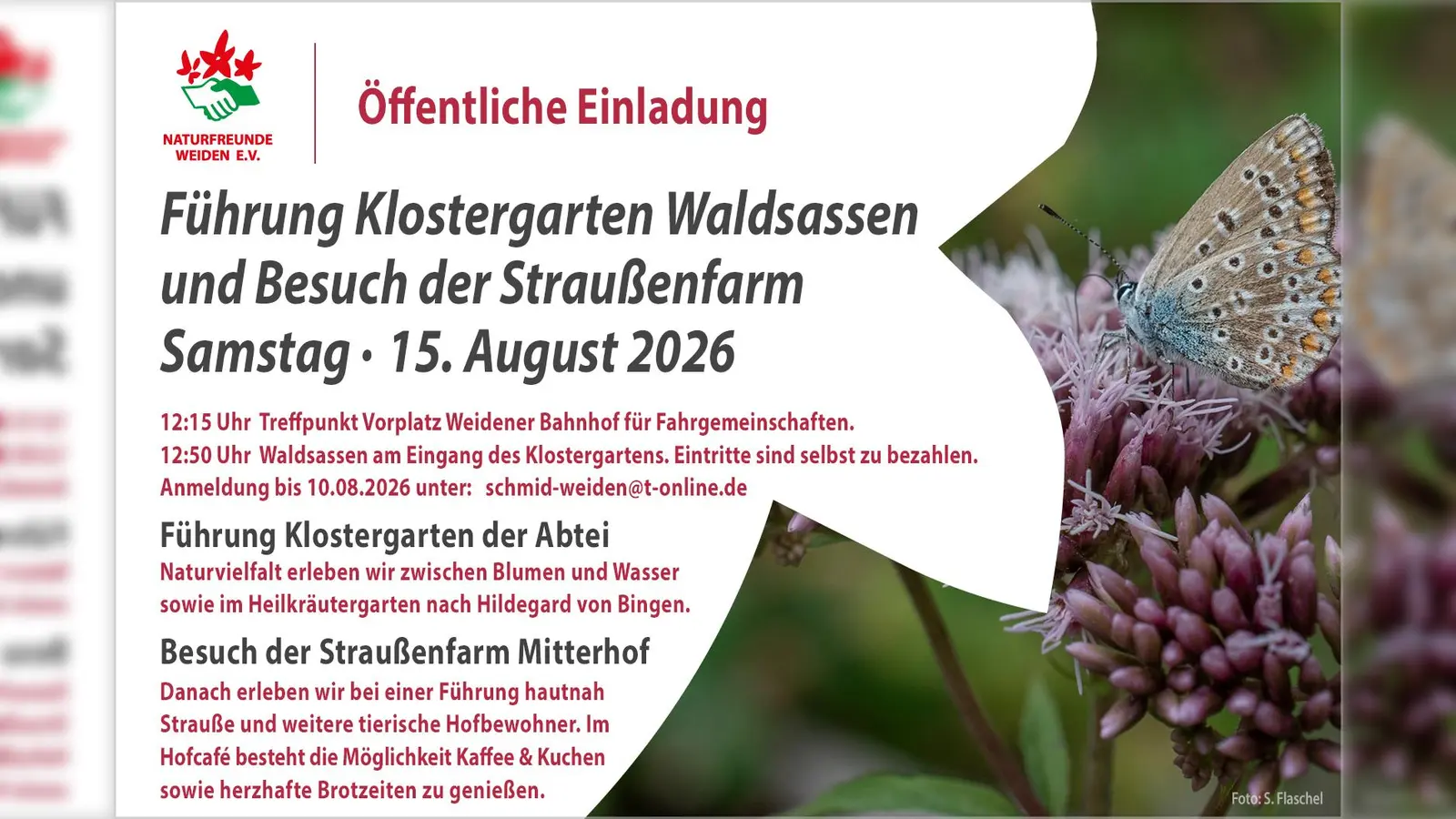 Einladung zum Besuch des Kräutergartens in Waldsassen und der Straußenfarm. (Bild: Sebastian Flaschel)