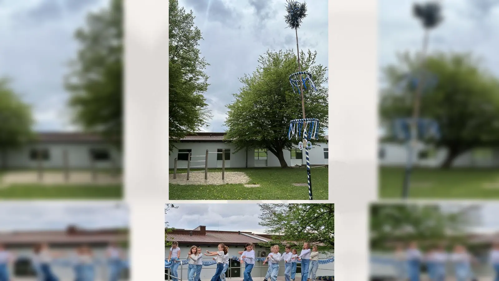 Tanzgruppe auf der Bühne im Schulgarten. (Bild: Michaela Ponnath)