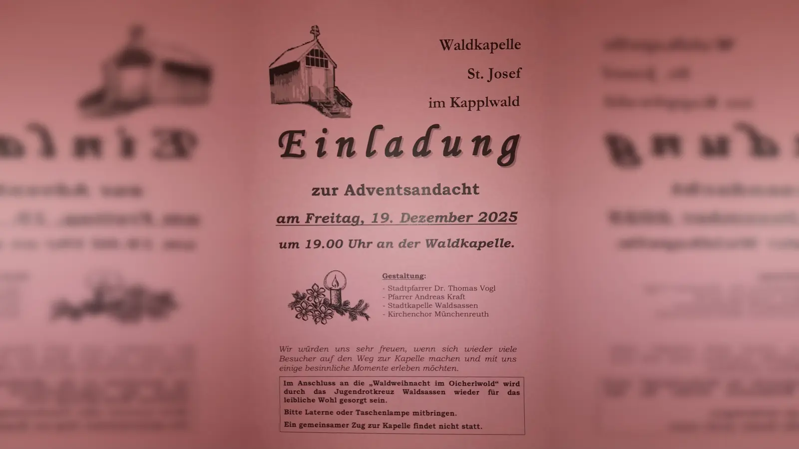 Adventandacht an der Waldkapelle (Bild: Andreas Grillmeier)