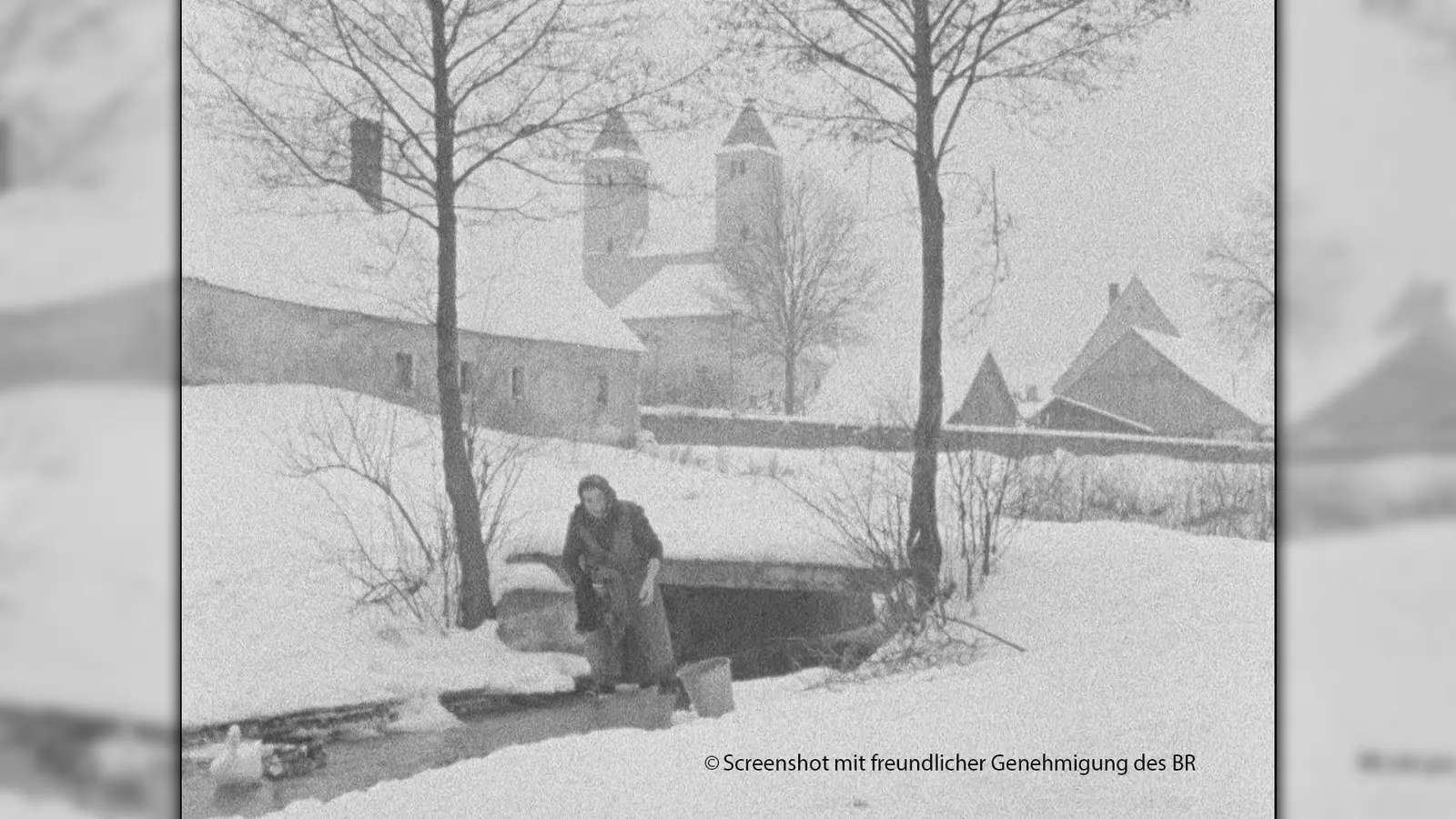 Ein Ausschnitt (Copyright: BR) des Filmmaterials, gedreht von einem BR-Kamerateam im Jahr 1956 in Perschen. (Bild: Raphael Haubelt)