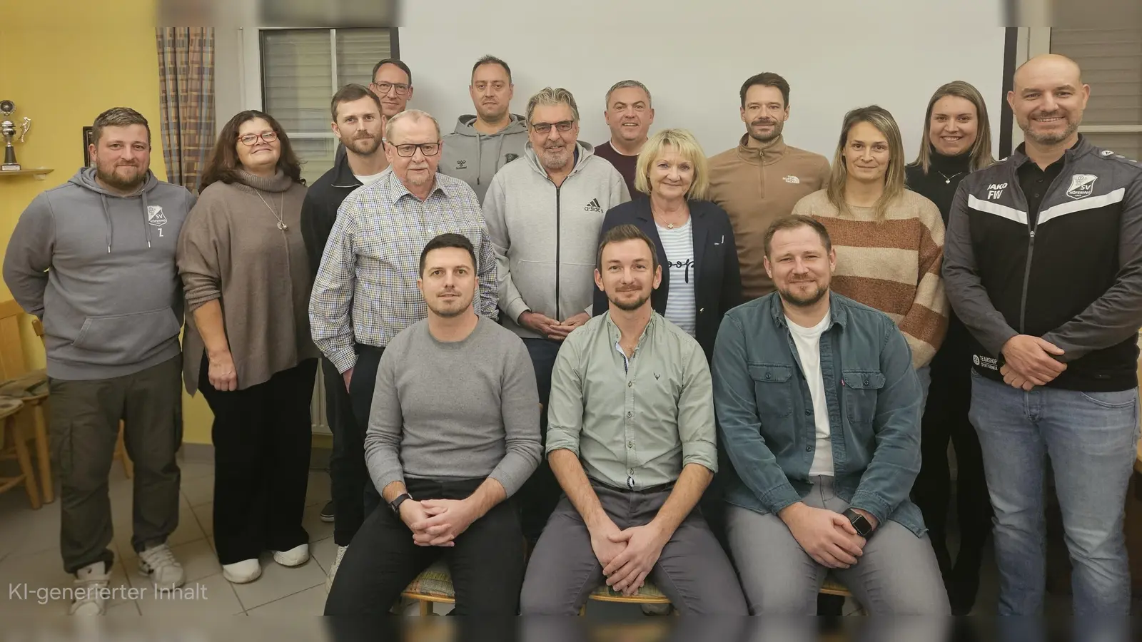 Foto neue Vorstandschaft: Stehend hintere Reihe v.l.: Markus Zeitler, Edeltraud Niklas, Patrick Arbogast, Robert Pirzer, Michael Gutwein, Markus Meier, Patrick Grieshaber, Anna Hirsch Mittlerer Reihe: Johann Weigl, Ulrich Schenkl, Annette Gruschwitz-Weigl, Tina Wolf, Fabian Wolf Sitzend: Christopher Ernst, Maximilian Hirsch, André Nimsch (Bild: Anja Belmer)