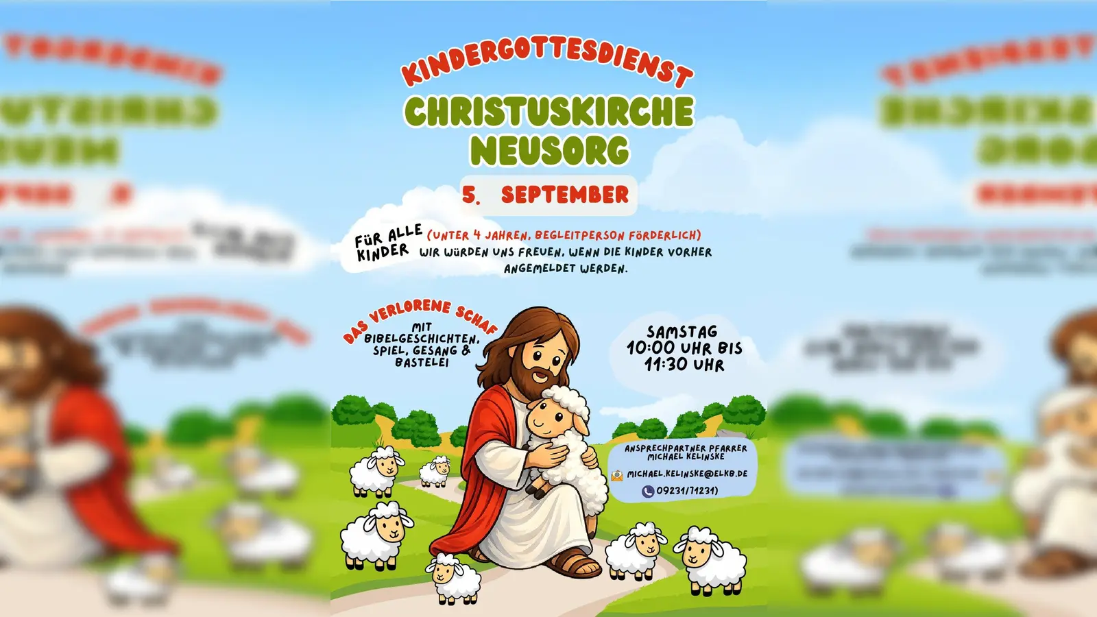 Herzliche Einladung zum Kindergottesdienst in Neusorg. (Bild: Gabriele Rubenbauer)