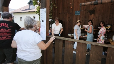 Die Damen der Vorstandschaft warteten mit einer vielfältigen Getränkekarte an der Cocktailbar auf.  (Bild: Elisabeth Bauer)