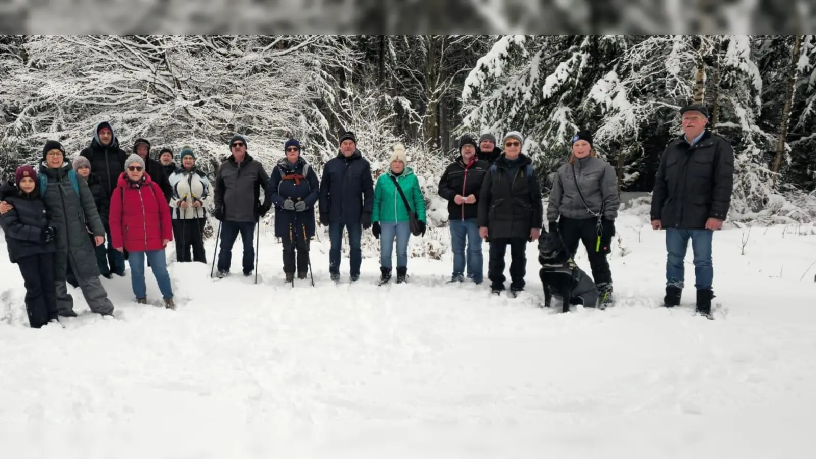Wanderer im Winterwald bei der Krautwanderung. (Bild: Anja Thalhauser)