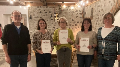 Von links: Karlheinz Guldner, Claudia Kick, Brigitte Moller, Angelika Kick, Brigitta Schultz, nicht auf dem Bild Rosi Hör. (Bild: Brigitta Schultz)