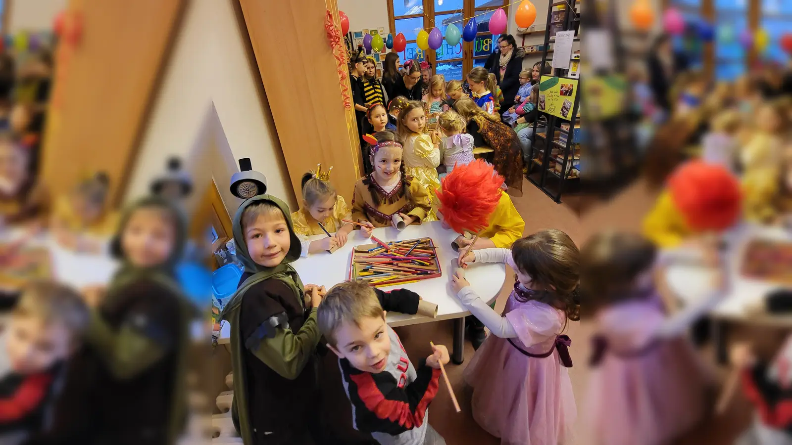 Mit Feuereifer bastelten die kleinen Büchereibesucher an ihren Raketen  (Bild: Bettina Michl )