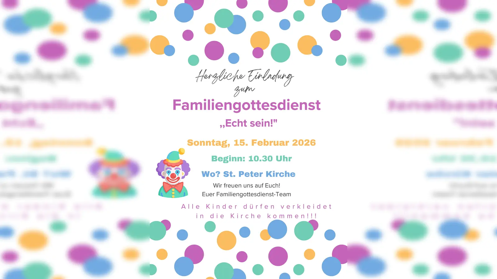 Einladung zum Familiengottesdienst.  (Bild: Schuller Stefanie)
