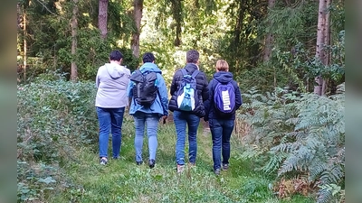 Vier Frauen bei einer Waldbaden-Führung (Bild: Monika Schmid)