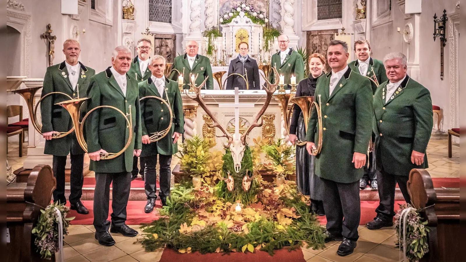 Die Oberpfälzer Parforcehornbläser. (Bild: Hubert Reimer)