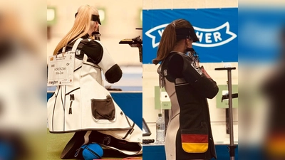 Links: Mia Horoszak, rechts: Jana Stahl bei der deutschen Meisterschaft in Garching Hochbrück. (Bild: Monika Horoszak )