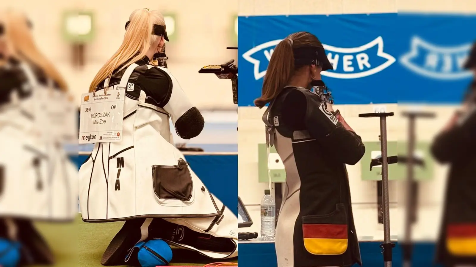 Links: Mia Horoszak, rechts: Jana Stahl bei der deutschen Meisterschaft in Garching Hochbrück. (Bild: Monika Horoszak )
