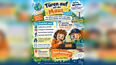 Die Grafik kündigt den Maustag „Türen auf für die Maus“ des DARC Ortsverbands U01 Amberg am 3. Oktober an. (Bild: exb)