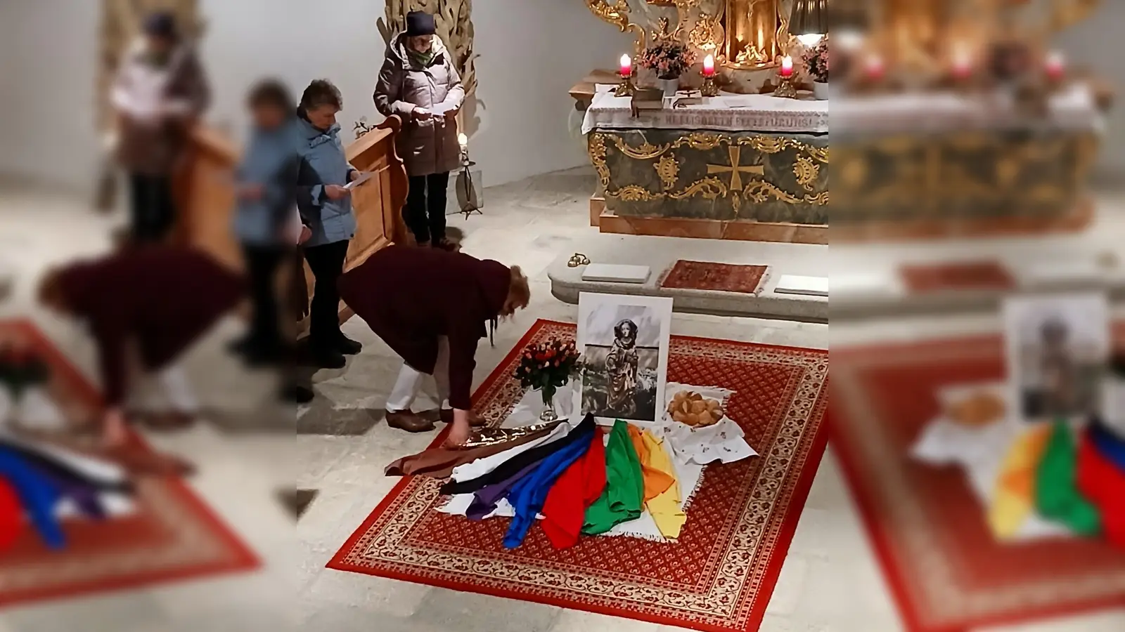 Mitglieder des KDFB beten Texte zum Patrozinium der Hl. Elisabeth von Thüringen. (Bild: Ingrid Leser)