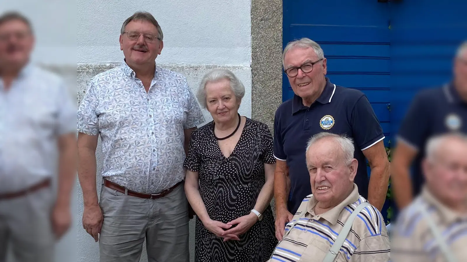 v.r.n.l.: Jubilar Hans Höser, Vorsitzender Ernst Andraschko, Kreisvorsitzende Marianne Kies-Baldasty u. 1.Bgm. Hans-Martin Schertl (Bild: Ludwig Hüttner)