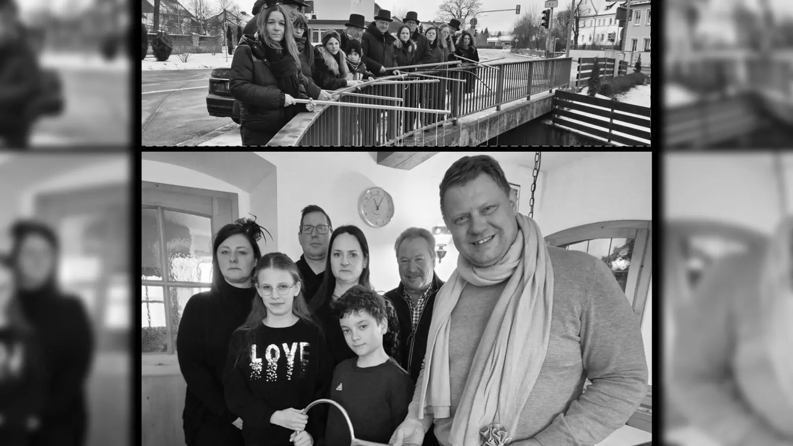 oben: Abordnung des Gaudiwurms beim Geldbeutelwaschen<br>unten v.l.: 2. Vors. Daniela Tschinkl, die beiden Prinzenpaare, <br>2. Bgm. Johann Brandl, 1. Bgm. Stefan Grillmeier  (Bild: Ulrike Schmidt)