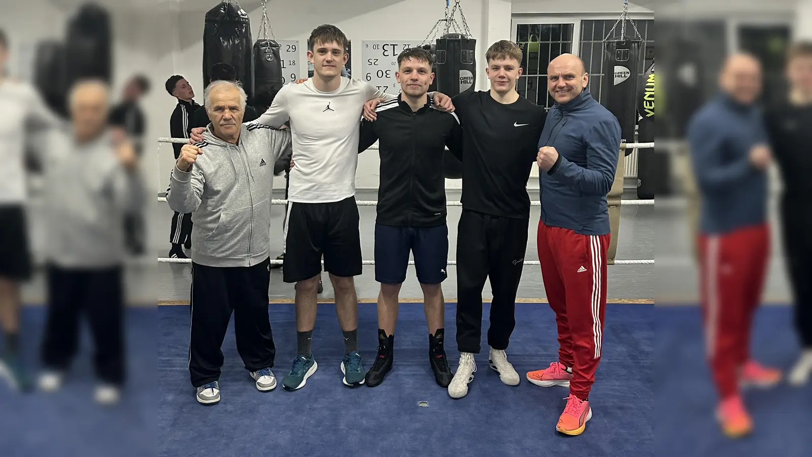 Von links: Trainer Achmed Göksu, Erik Propp, Daniel Belz, Xavier Hermann und Cheftrainer Ruslan Schönfeld. (Bild: Manuel Propp)