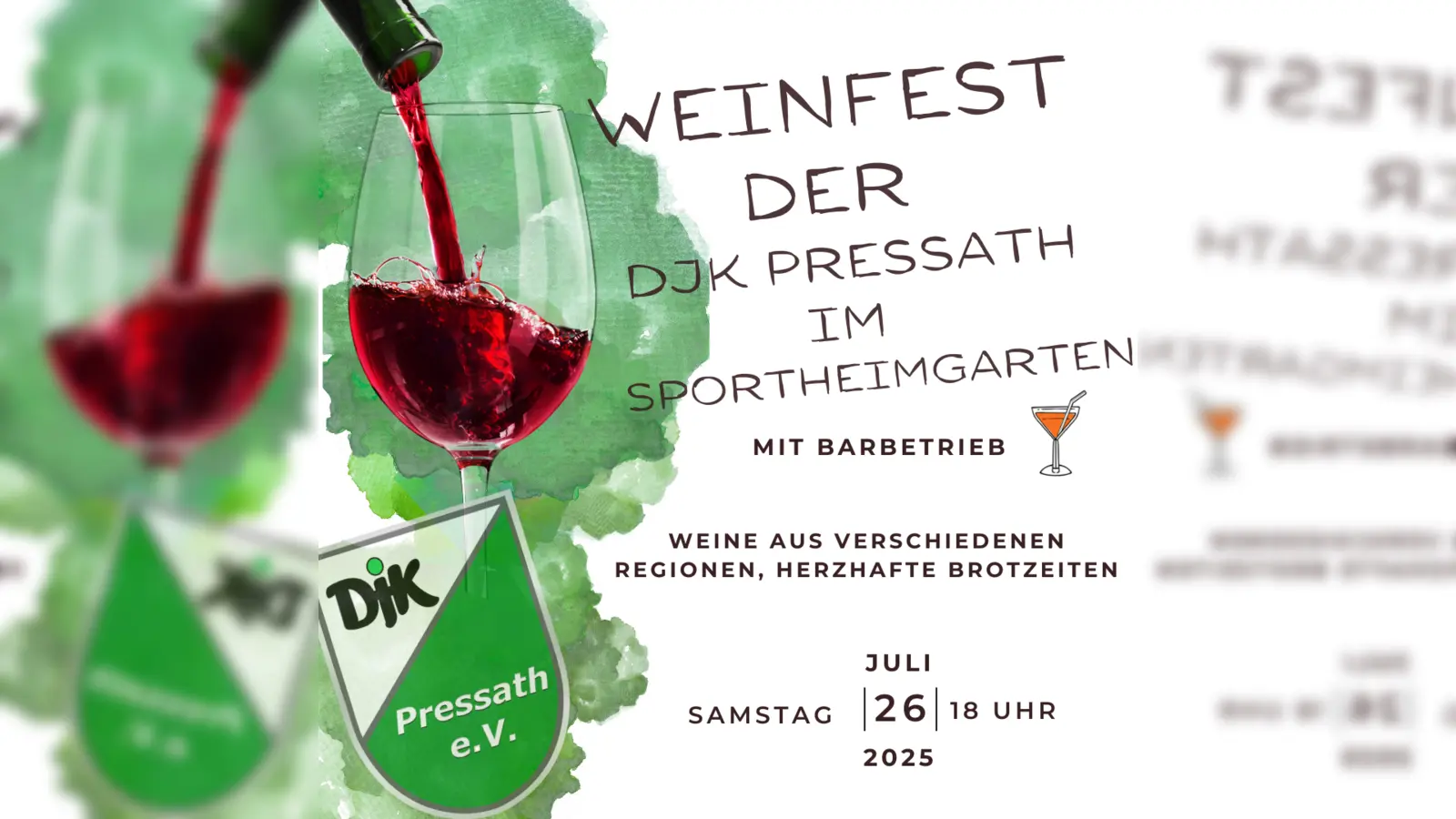 Die DJK Pressath lädt zum Weinfest - 70 Jahre DJK (Bild: Michael Waldmann)
