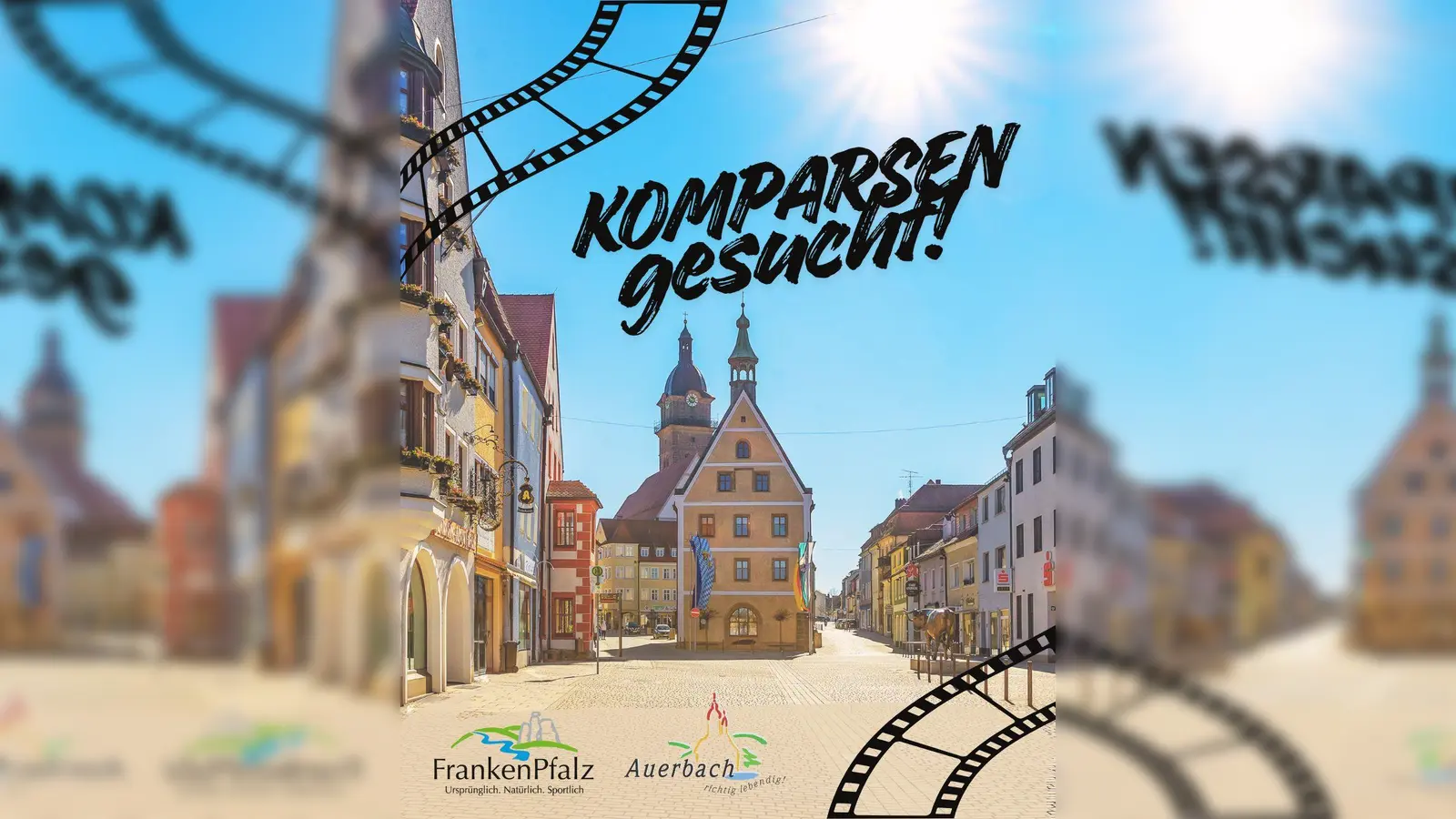 Für den Dreh eines Imagefilms der Frankenpfalz in der Auerbacher Innenstadt wird ein erwachsenes Paar gesucht. (Bild: exb)
