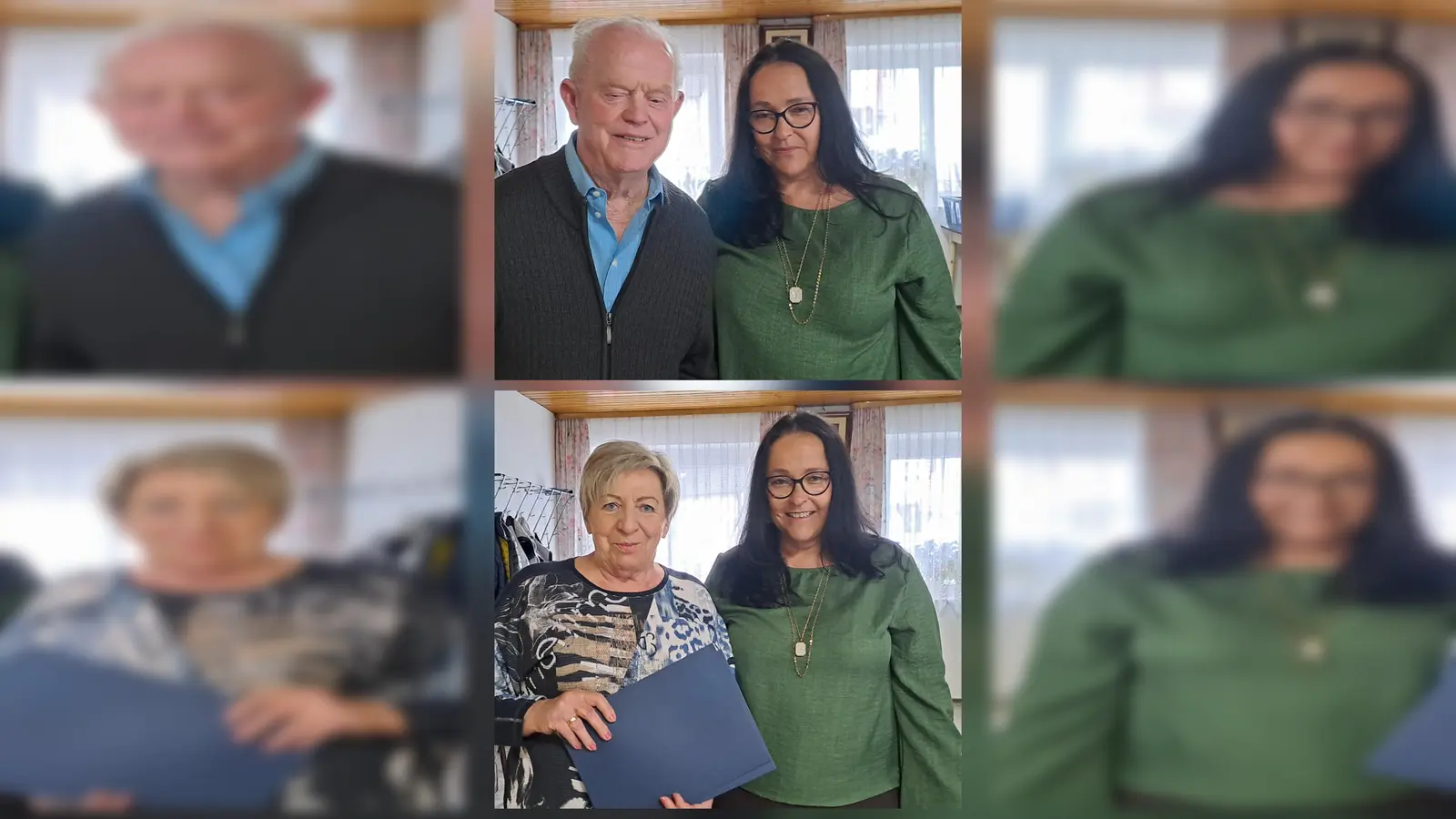 Ortsvorsitzende Carola Brust mit den beiden langjährig Geehrten Erhard Kleber und Rita Steiner. (Bild: Doris Borchardt)