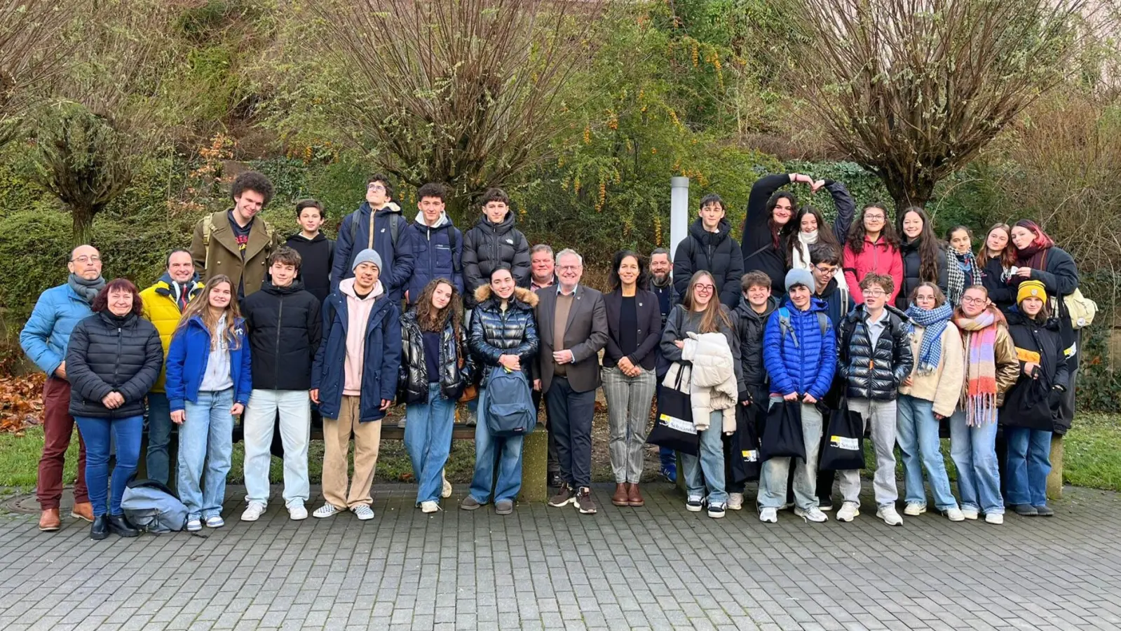 Empfang der französischen Schüler. (Bild: Andreas Hofmeister)